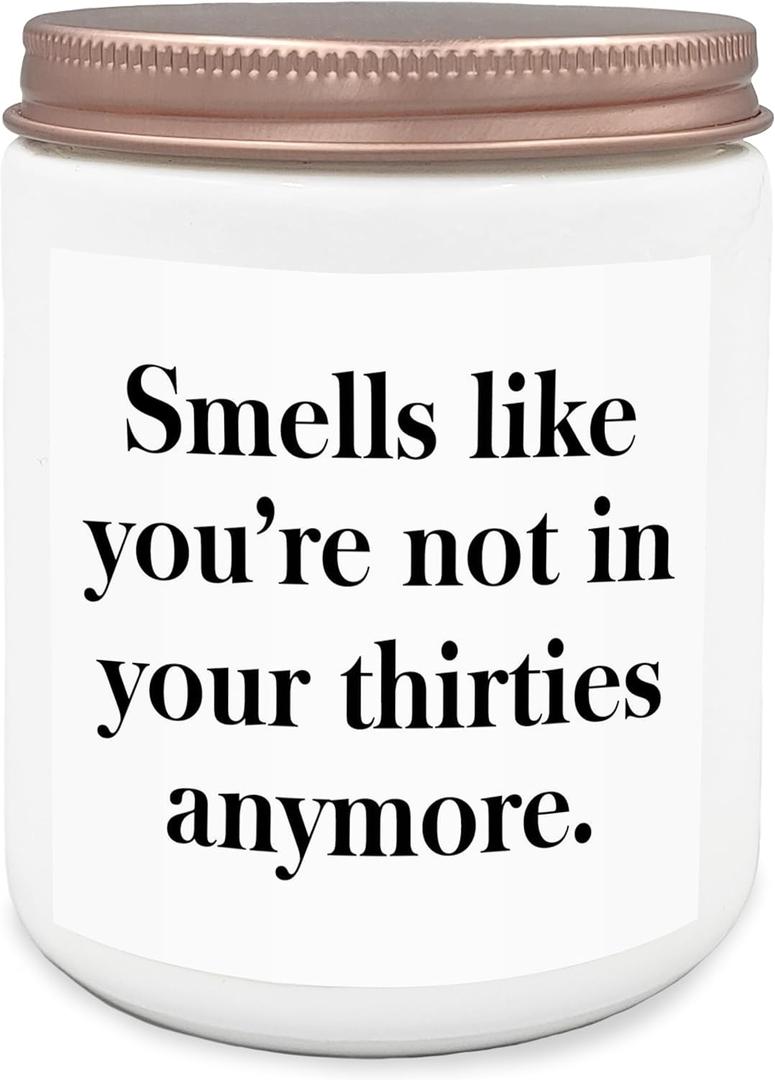 40th Birthday Scented Candles,40th Birthday Gifts for Women,Funny Birthday Lavender Candles,40th Birthday Gift Ideas,Smells Like You're Not in Your Thirties Anymore Scented Candles 8oz