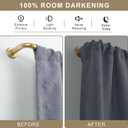 1 1/8 Inch Diameter Room Darkening Curtain Rods 110-160, Heavy Duty Window Wrap Around Drapery Rod with Aluminum Bracket, Accessories, Wall Mounted Ceiling Mounted, Adjustable Length, Brushed Gold