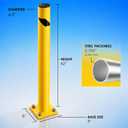 Crowd Control Warehouse Trafford 42-Inch Steel Bollard, Yellow
