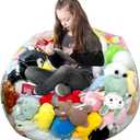 Clear Stuffed Animal Storage Bean Bag Chair Cover for Kids, Extra Large Waterparoof Beanbag Chair Cover with Zipper, PVC Bean Bag Chair for Children Plush Toys Storage & Organizing