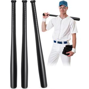 Liliful 3 Pieces Plastic Baseball Bat 29.5 Inch Solid Lightweight Plastic Bat with Molded Grip Handle for Practice Festival Gift Party Decoration