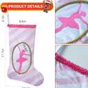 2 x 19 inch Ballet Christmas Stocking, Ballerina & Gold Trim Design, Fireplace Decor for Family Holiday Party Supplies Gifts