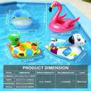 4 Pack Inflatable Pool Floats for Toddler Age 3-7 Animal Swim Tube Rings for Kids Infant Baby Ride on Beach Floaties with Safety Seat&Handle for Summer Lake Pool (Flamingo, Turtle, Whale, Dalmatian)