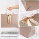 PASEOTA 12.6" Gift Bags Bulk, 10 Pcs Gift Bags with 20 Tissue Paper 10 Greeting Cards, Luxury Bag with Handles for Wedding Birthday Mother's Day (Champagne)