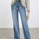 High-Waisted Women's Straight Leg Jeans Vintage Wash Casual Denim Slimming Denim Pants Small