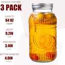 Amzcku 64oz vintage Mason Jars with Lids, Wide Mouth 2 Quart Canning Jar Half Gallon, Safe For Storage, Canning, Pickling, Preserving, Fermenting, DIY Crafts & Decor 3 Pack