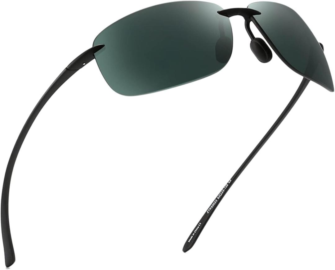 JIM HALO Sport Sunglasses for Men Women TR90 Rimless Frame for Running Fishing Cycling Driving (Polarized Green) JIM HALO Sport Sunglasses for Men Women TR90 Rimless Frame for Running Fishing Cycling Driving (Polarized Green)