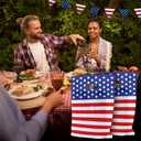 Choice Marts Memorial Day Bags Bulk, 100 Count USA Flag 9" x 12", Plastic Merchandise with Handles, 1.5 Mil Thick Patriotic Goodie Bags