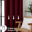 Simplebrand Ava Burgundy Short Blackout Curtains for Bedroom 45 Inches Long 2 Panels Set, Solid Thermal Insulated, Energy Saving Window Treatment Curtains Blackout Drapes, W40 x L45 Inch, Burgundy