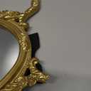 Eaoundm Resin Frame Decorative Wall Mirror Makeup Mirror Tabletop Mirrors, for Bedroom Living-Room Dresser Decor 8.2W x 13 L inchs (Black)