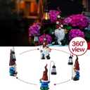 Pohabery Gnomes Outdoor Statue with Solar Lights,Solar Garden Gnomes Decorations for Yard Patio Outside Gnome Garden Decor, Gnomes Gifts for Women Mom
