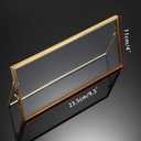 JUXYES Tabletop Business License Frame Brass License Certificate Display Frame, Double Glass Floating Diploma Frames, Desktop Golden Graduation Frames for 4x9 and 3.5x8.5 Certificate Business