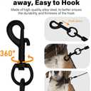 Dog Leash with Hooks Stainless Steel, Water Chew Proof for Medium and Small Dogs 4FT Wire Alloys Camping with Soft Handle(Black 4FT)