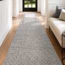 Color&Geometry Hallway Runner Rug 36"x120", Non-Slip, Easy to Clean Floor Carpet Runners for Hallways Entrance Living Room, Heather Beige