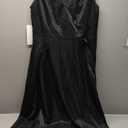 Formal Dress Elegant Evening Long Black Dress for Women Party V Neck High Slit Wedding Guest Dress (X-Large)