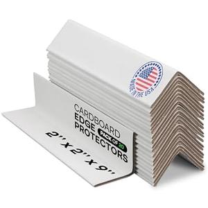 IDL Packaging 2” x 2” x 9” Cardboard Edge Protector (Pack of 20) - Corner Protectors for Shipping, Storage, & Moving – Reinforced Corner Guard Protection for Pallets, Wall Corners, & Furniture