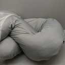 Momcozy Pregnancy Pillows with Cooling Cover, U-Shaped Full Body Maternity Pillow for Side Sleepers 57 Inch - Support for Back, Hip, Belly, Legs for Pregnant Women (Grey- Cooling Fabric)