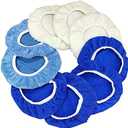 IOSUA 9 to 10 Inches 9Pcs Buffer Waxers Bonnet Set Polishing Pads Car Wax Cover Kit - 4 Microfiber, 3 Coral Fleece, 2 Woolen, for Orbital Buffer Polisher