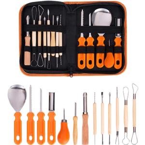 Professional Fruit Carving Tool Kit Vegetable Food Ceramic & Pottery Tools Woodwork Peeling Tools Set Pottery & Clay Sculpting Tools 13 Pieces Halloween Decor