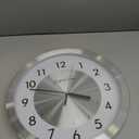 Non Ticking Silent Wall Clock Decorative,Analog Metal Wall Clock Battery Operated,Bedroom/Living Room/Office/Kitchen Clock,Silver,10 inch