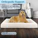 Orthopedic Dog Bed - 45in Large Dog Bed with Supportive Bolster, Nonslip Bottom, and Removable Washable Cover - Memory Foam Pet Beds for Large Dogs - Dog Products by PETMAKER (Cream)