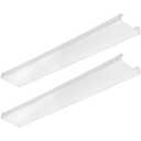 Beeveer 2 Pcs 48 Inch Fluorescent Light Covers Wrap Around Light Fixture Cover 4ft Two Bulb Replacement Wraparound Lens Transparent Square Lenses for 4ft LED Light, Ceiling Lights Home Kitchen Room