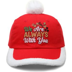 Embroidery Merry Christmas Unisex Hat Santa Trucker Hats, Adjustable Red Santa Baseball Cap, Great Gift for Family (Red)