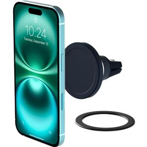 iOttie Velox MagSafe Compatible Air Vent Car Phone Holder. Unversal Magnetic Car Phone Mount for iPhone 12/13/14/15/16 Series & Android Phones via Included Magnetic Ring Adapter (Midnight Blue)