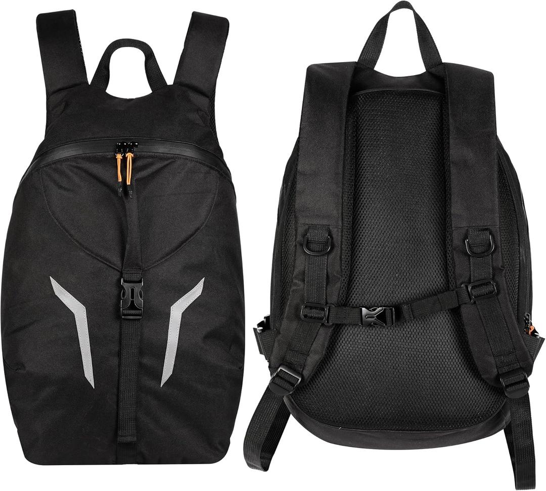 Large Capacity Motorcycle Backpack with Reflective Strips and Double Zippers  Water-Resistant Travel Backpack with Laptop Pocket for Outdoor Camping, Hunting, Trekking and Daily Use
