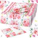 Geyee 50 Packs Tissue Travel Size Facial Paper Napkins Travel Packs Disposable Pocket Tissues for Wedding Guest Traveling School Purse Home Supplies, 500 Sheets 3 Ply(Spring Floral)