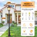 Outdoor Lamp Post Lights with Outlet, Dusk to Dawn Pole Lamp with Patterned Glass, Aluminum Waterproof Outside Street Light with Plug, Hardwired Black Light Pole for Backyard, Garden, Driveway