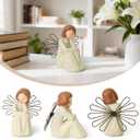 Thinker Statue for Home Decor, Bookshelf Decor Graduates Students Teachers Readers Aesthetic Thinker Angel Figurines for Library Home Office Desk