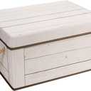 Livememory Memory Box for Keepsake, Decorative Storage Box with Lids and Handles - L15.7 x W11.8 x H7.9 In (Not Made of Wood) (B1- Beige Printed Wooden Grain)