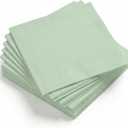 5 x Horaldaily 100 Pack Cocktail Napkins, 5x5 Inches Disposable Paper Napkins for Party Anniversary Wedding Birthday Bridal Baby Shower (100,Sage Green）
