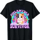 Chlamydia Survivor Funny Cat Sarcastic Y2K Inappropriate T-Shirt, Medium 