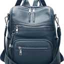 ALTOSY Genuine Leather Backpack Purse for Women Large Shoulder Bag With Laptop Compartment Multiple Pockets(S106 Indigo Blue)
