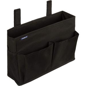 Surblue Caddy Hanging Organizer Bedside Storage Bag for Bunk and Hospital Beds, Black, Small
