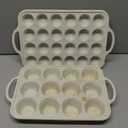 AOTASO Regular 12 Cup and Mini 24 Cup Nonstick Cupcake Pan Set Silicone Muffin Pan for Baking Silicone Cupcake Mold with Metal Reinforced Frame BPA Free (2 Pcs, Cream)