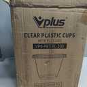 YEEHAW 9 oz 200 Pack Clear Plastic Cups with Flat Lids, Disposable Cups With Straw Slot Lids for Cold Drinks