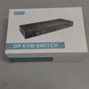 KVM Switch Automatic Mouse Keyboard Screen 4 PC - DISPLAYPORT USB - with Remote Control, Power Supply and Cords - Ultra HD 4K 60Hz