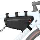 Rhinowalk Bicycle Front Frame Bag Waterproof Bicycle Bag 1.7L Cycling Accessories Nylon Pack Pouch for MTB Road Bike Cycling Commuting and Outdoor Adventures (Black)