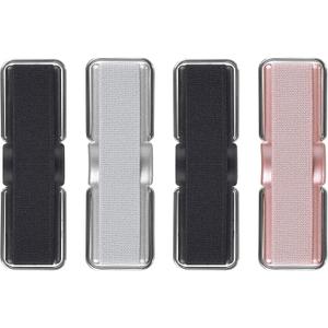 Phone Strap, CISID 4 Pcs Phone Finger Holder Back of Phone Grip with Stand Suitable for iPhone Samsung and Most Smartphones(Black Black Silver Rose Gold 4PCS)