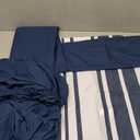 Bedsure Queen Comforter Set 7 Pieces, Blue Striped Bedding Set for All Seasons, Reversible, Cationic Dyeing Bed in a Bag with Comforter, Sheets, Pillowcases & Shams