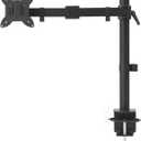 Amazon Basics Adjustable Single Computer Monitor Desk Mount Arm, Holds up to 32" and Ultrawide Monitors, Black