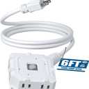 DEWENWILS 6FT Outdoor Extension Cord for Christmas, 6-Outlet with On/Off Switch & Waterproof Silicone Cover, 14/3 Gauge SJTW, White Power Cord, 15A/125V/1875W, ETL Listed