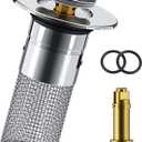 Stainless Steel Floor Drain Filter, Bathroom Sink Stopper Hair Catcher, Drain Hair Catcher, Anti Clogging Bathtub Drain Stopper with Removable Stainless Steel Filter Basket