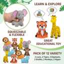 ArtCreativity Vinyl Zoo Animals Toys (Pack of 12) - Assorted Squeezable Toys Safari Animals Figures - Safari Birthday Party Favors for Kids, Jungle Figures for Fun Bath & Play Time