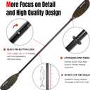 Angler Kayak Paddles Aluminum Paddle with Plastic Blades and Paddle Leash, Floating Adjustable Fishing Kayak Oars, 3 Piece, 230-250cm/90-98 inch