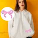 6PCS Bow Iron on Patches, Pink Mini Bownknot Repair Clothing Patches, Cute Bow Embroidered Applique, Soft Bow Decorative Sew on Patch for Hats, Backpacks, Jeans