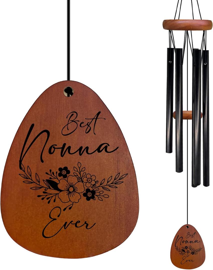 Nonna Gifts Wind Chimes, Nonnas Grandma Wind Chimes for Outside, Christmas Mothers Day Birthday Gifts for Nonnas Grandma from Grandkids Grandchildren, Best Nonna Ever Chime 26" Inches